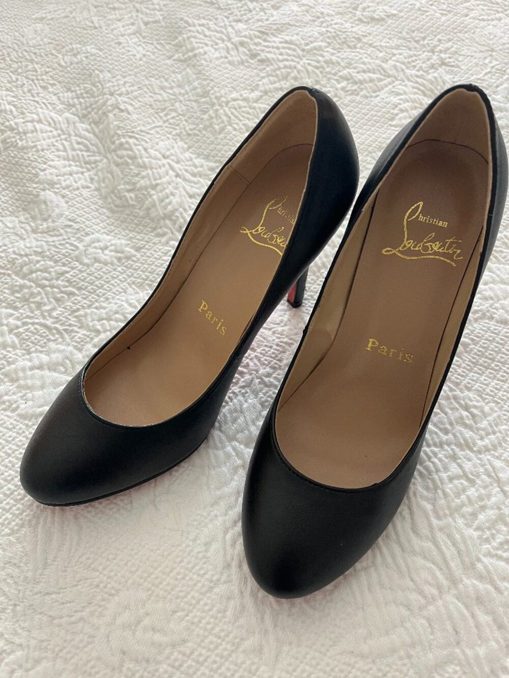 New Size 38 Christian Louboutin Black Heels